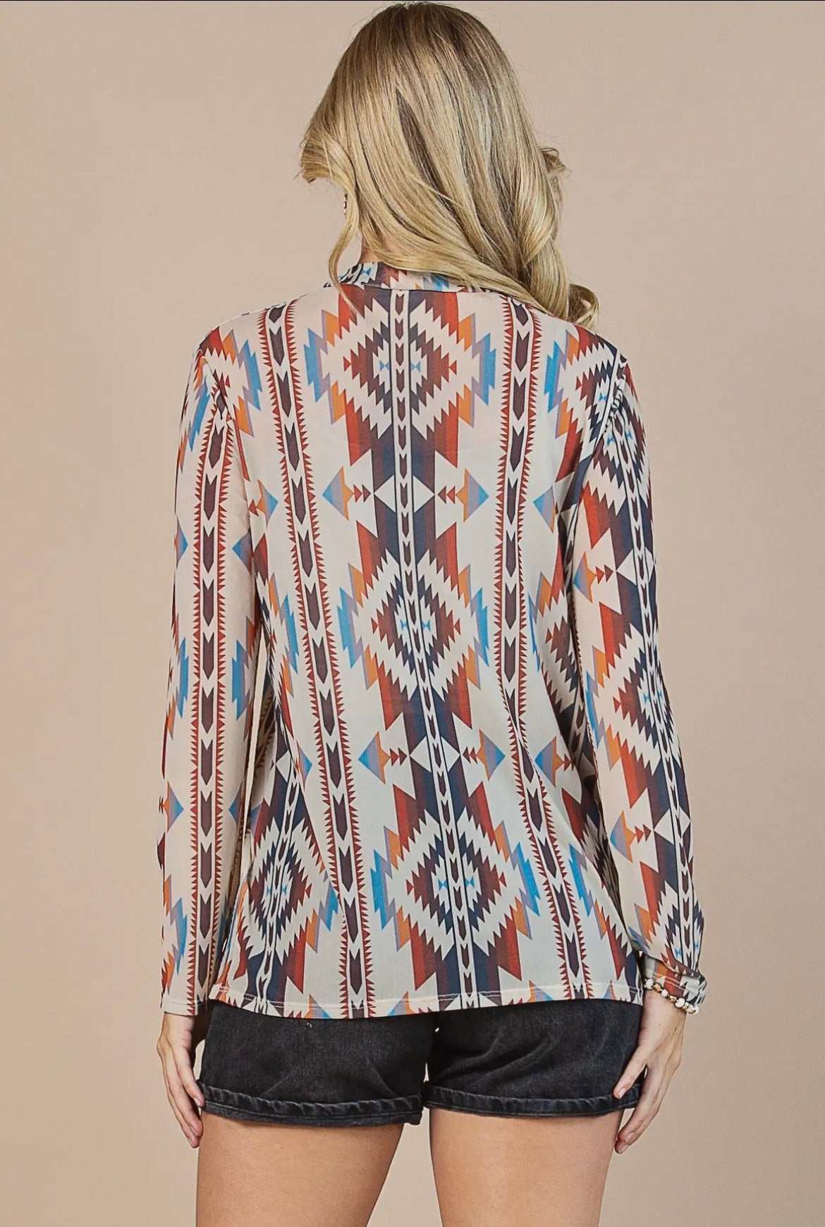 Out West Aztec Mesh Long Sleeve