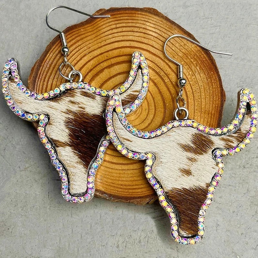 Cowhide Longhorn Earrings